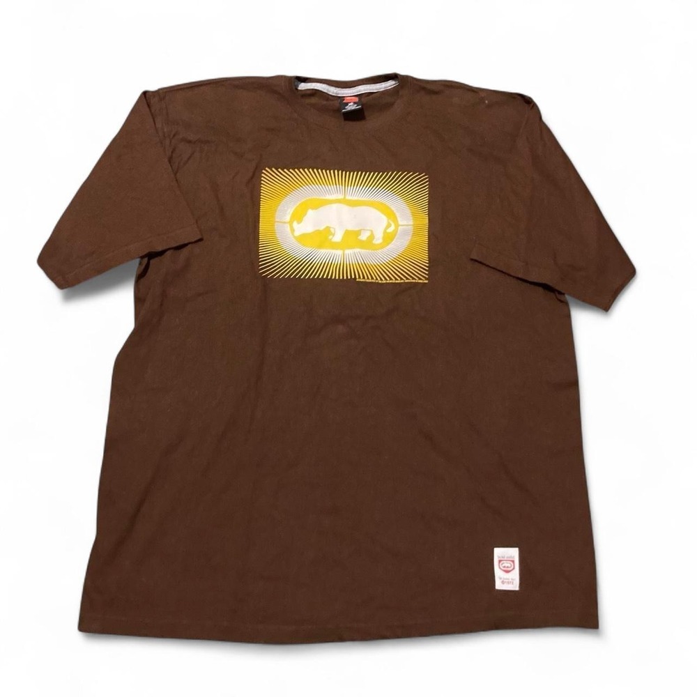 Ecko Unltd sunburst rhino graphic tee vtg y2k brown baggy XL/25.5